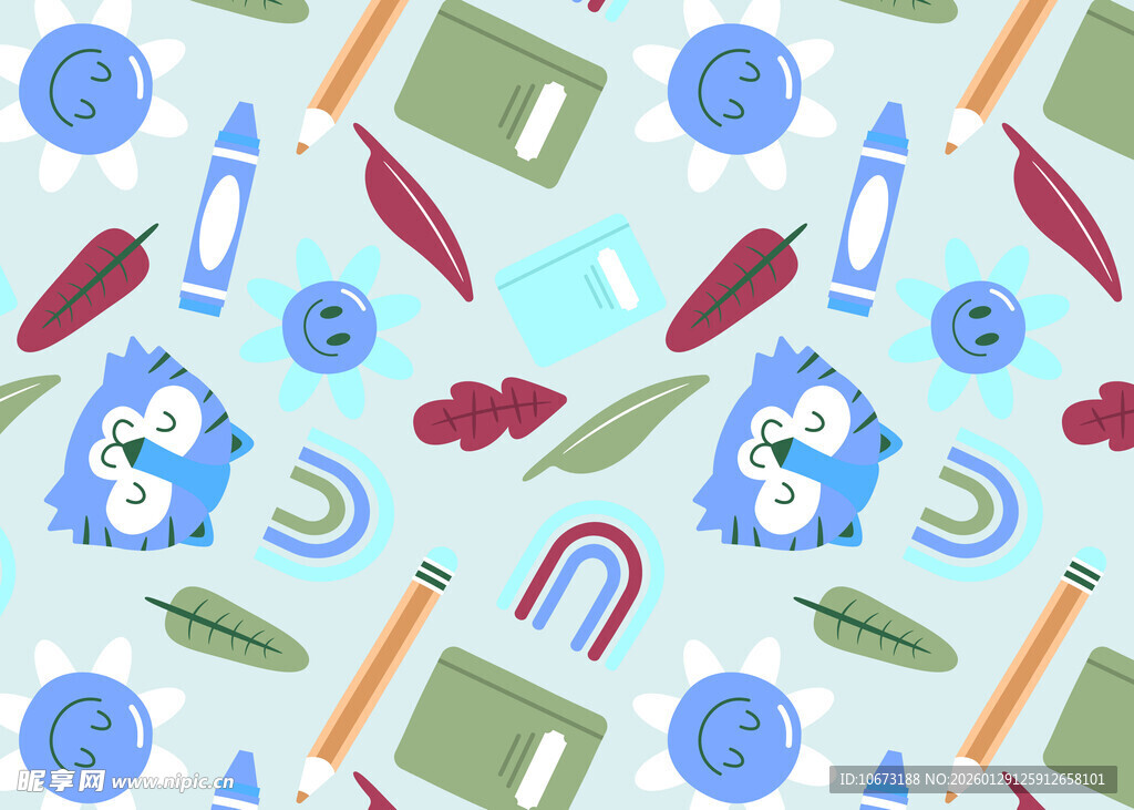卡通文具图案背景