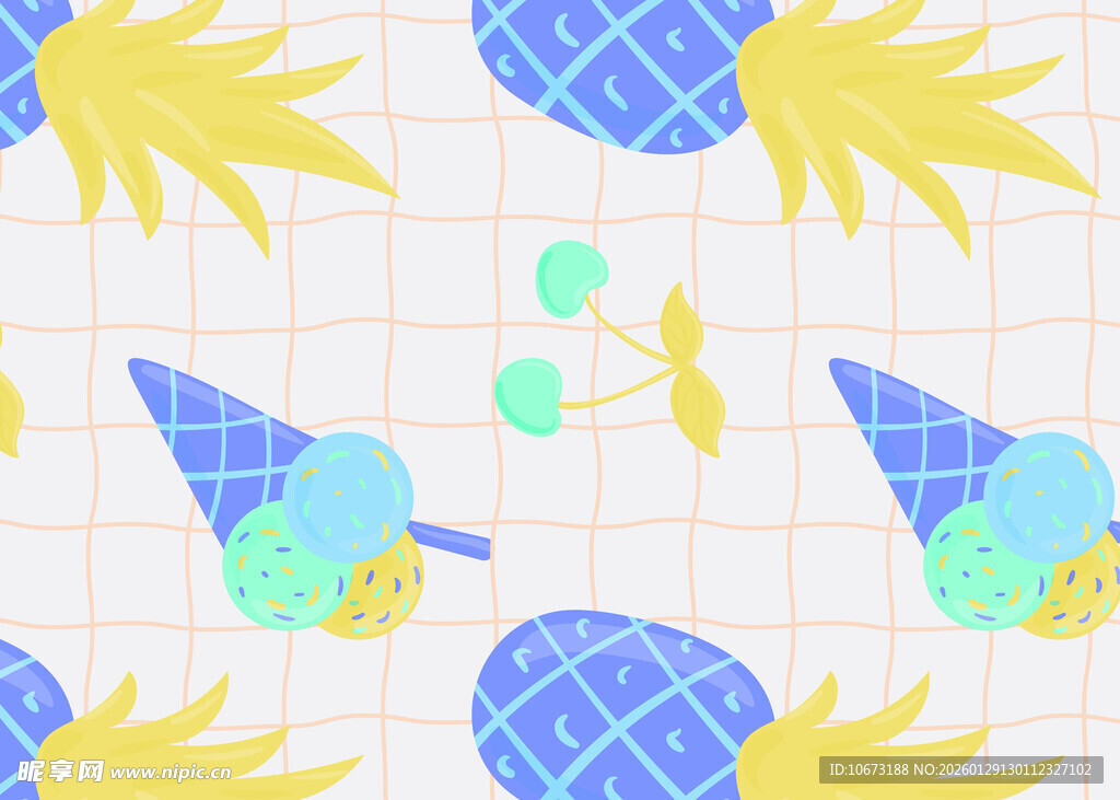 夏日水果图案背景设计