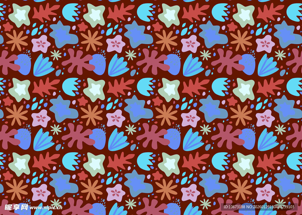 多彩花卉蝴蝶图案纹理