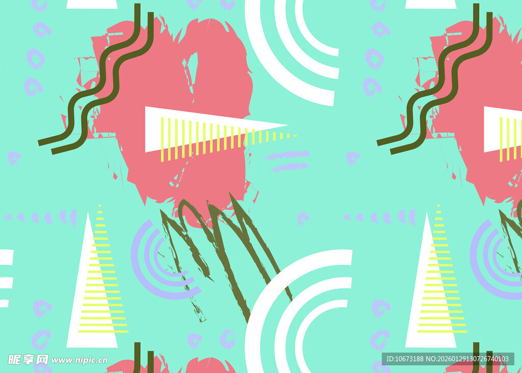 抽象几何花卉图案背景