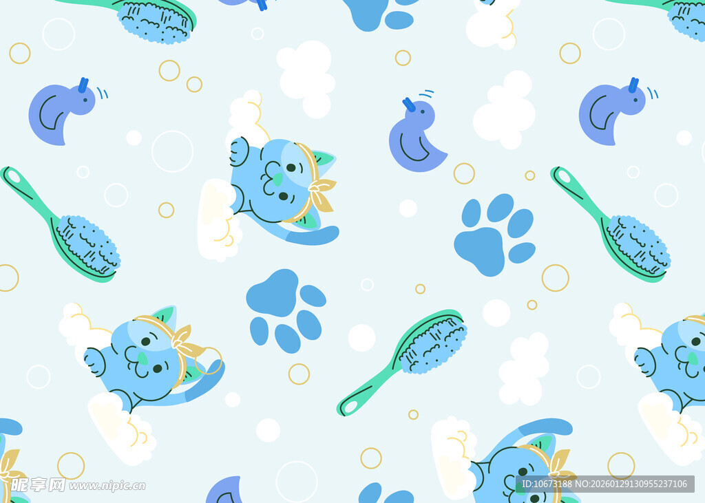 可爱动物宠物用品图案