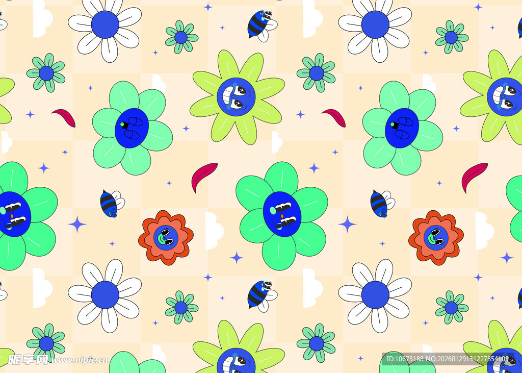 多彩花卉图案背景