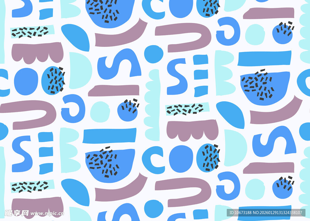 蓝紫字母图案无缝背景