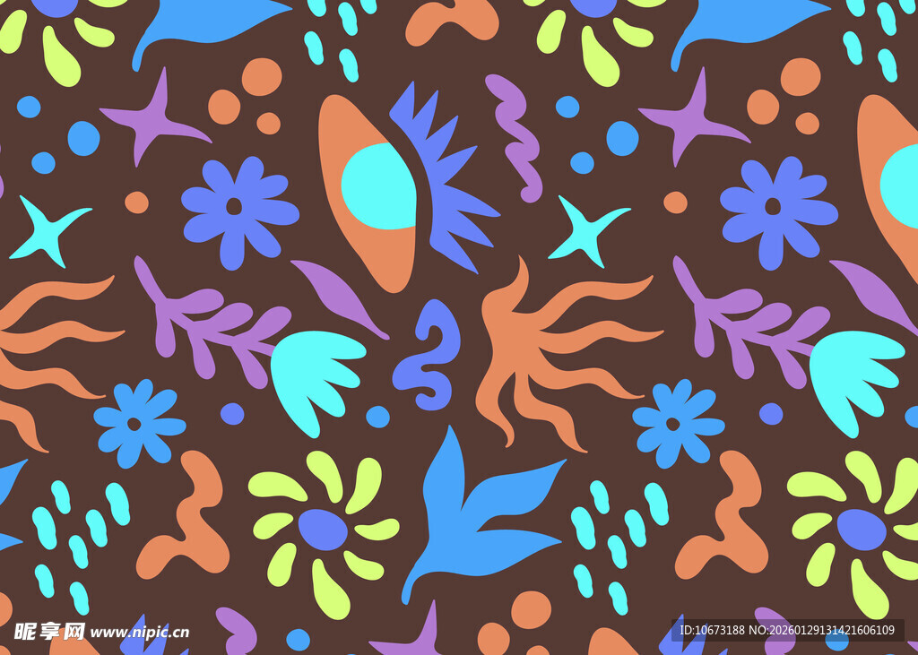 多彩宇宙元素无缝图案