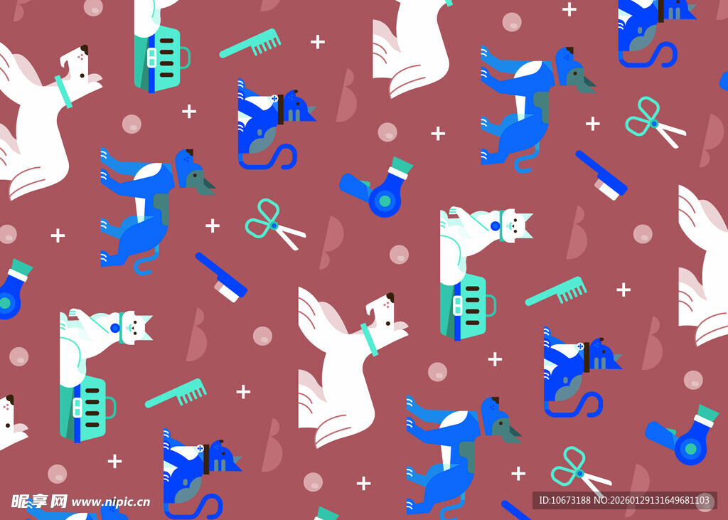 圣诞主题动物图案背景