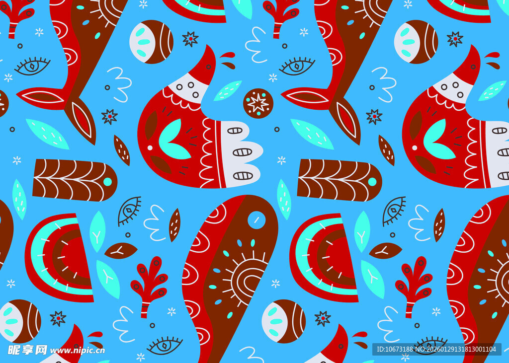 海洋主题海鲜图案设计