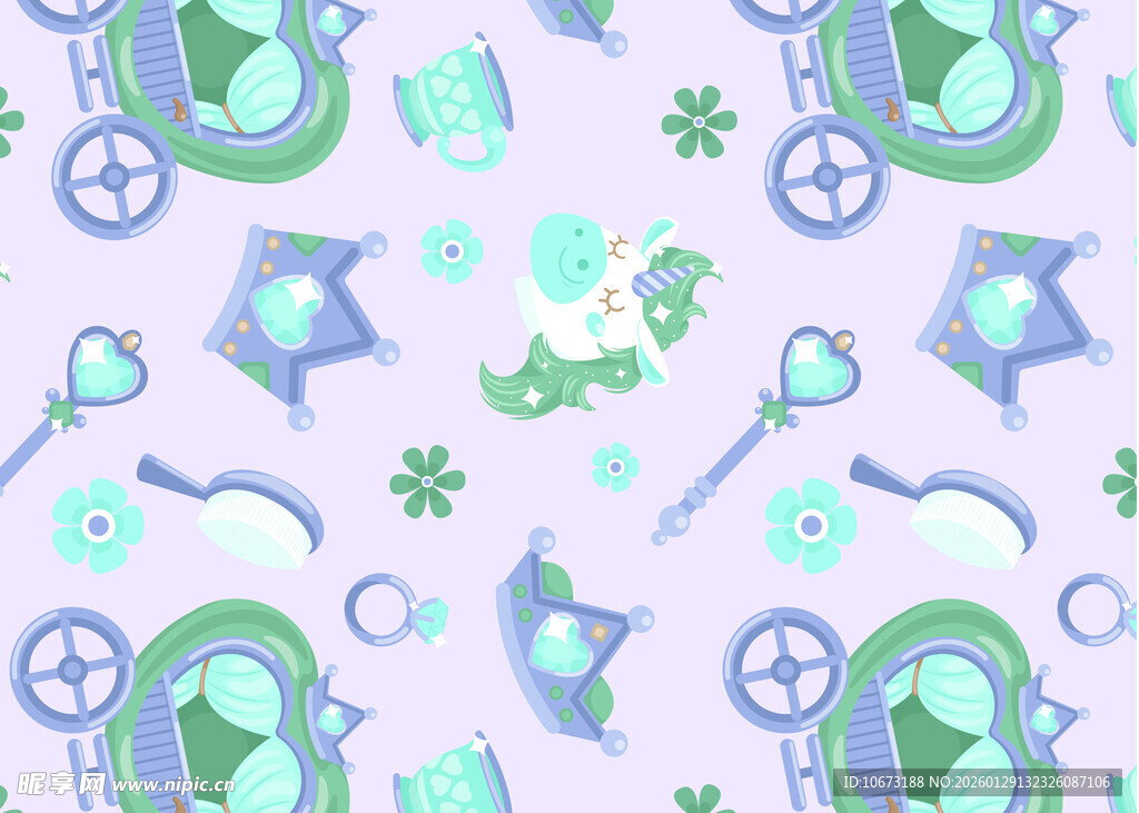 梦幻清新卡通图案背景