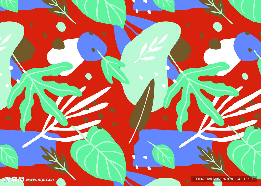 热带植物图案 