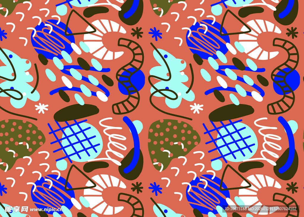 多彩民族风几何图案花纹