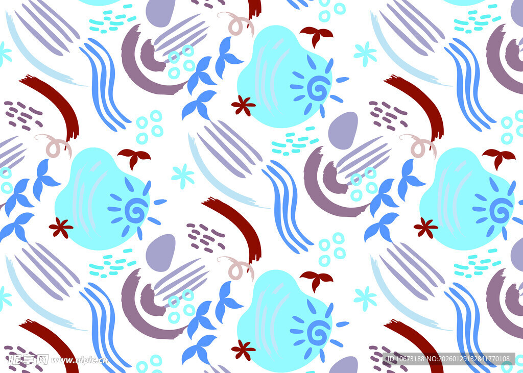 海洋元素几何图案纹理