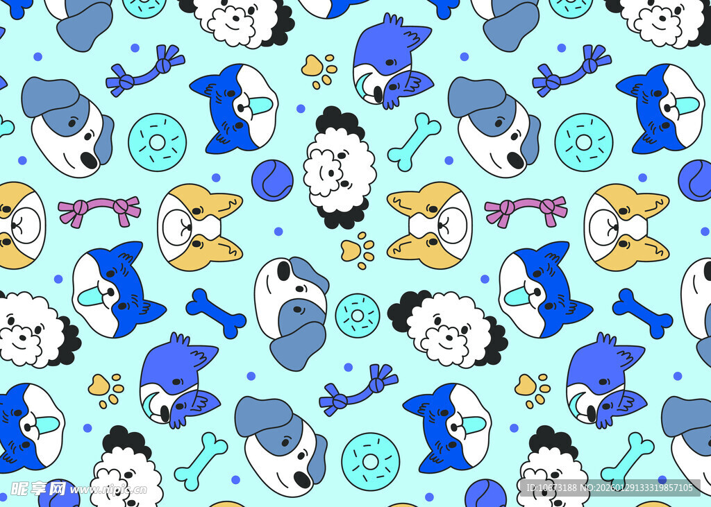 卡通风格动物图案背景