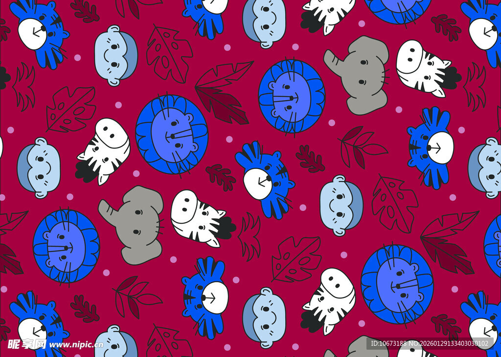 红色底万圣节鬼怪图案