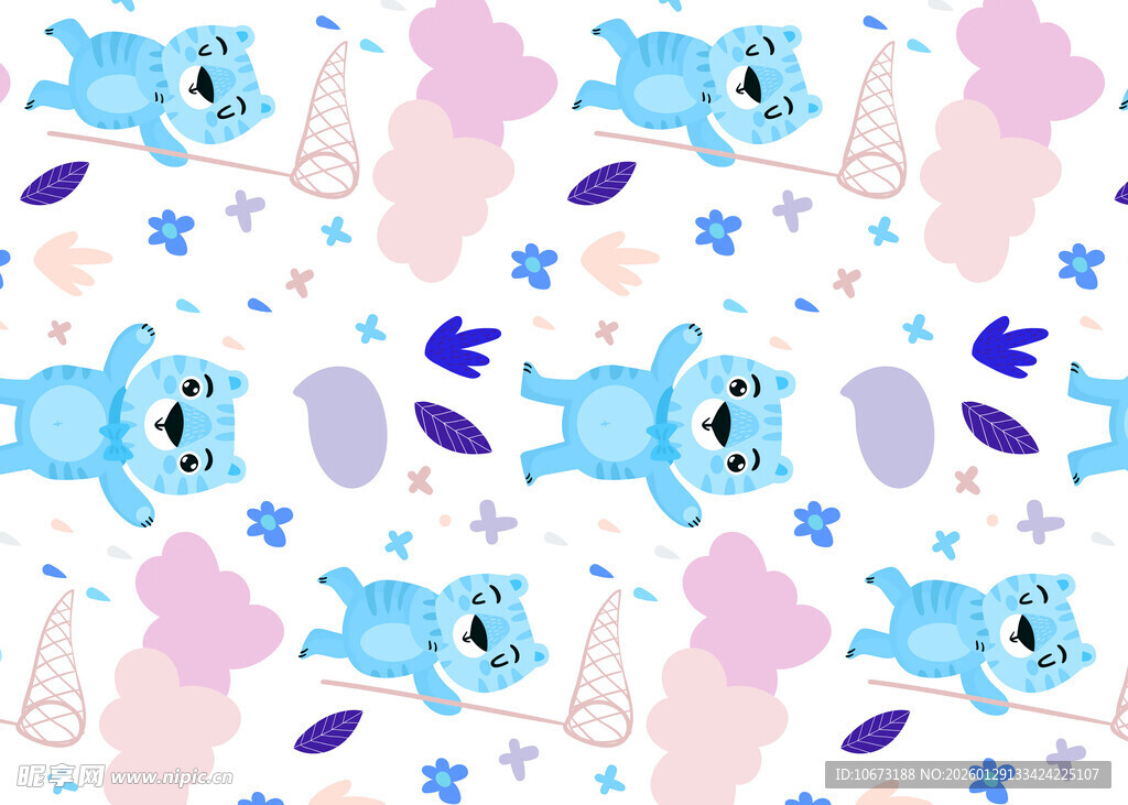 可爱卡通动物星星图案