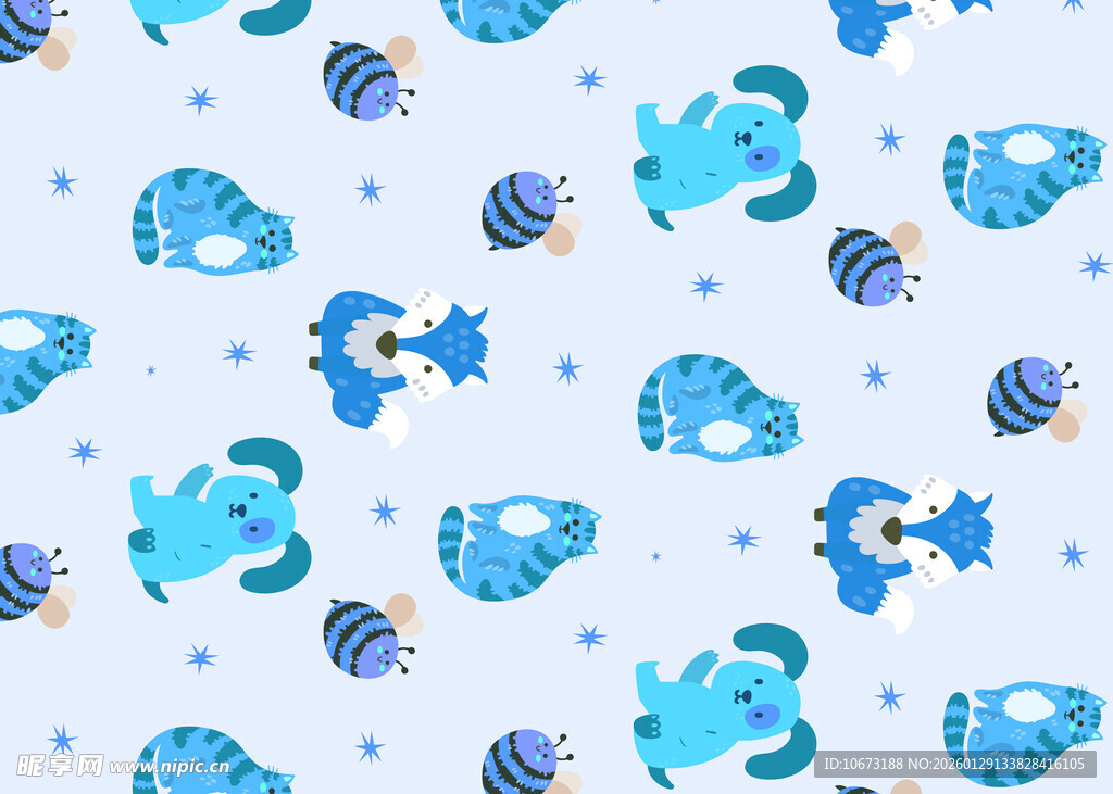 海洋主题可爱图案背景