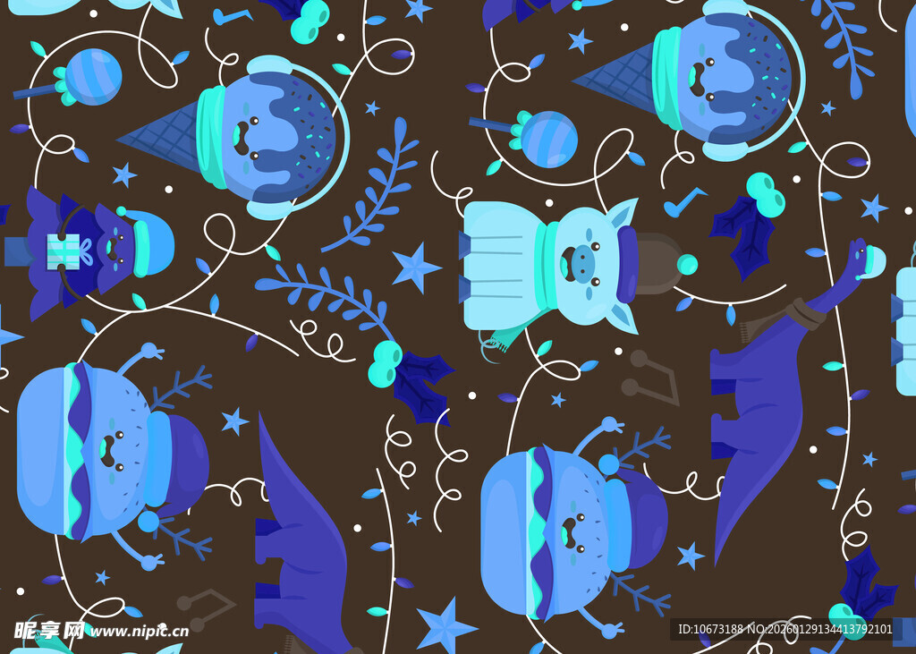 梦幻星空风几何图案背景