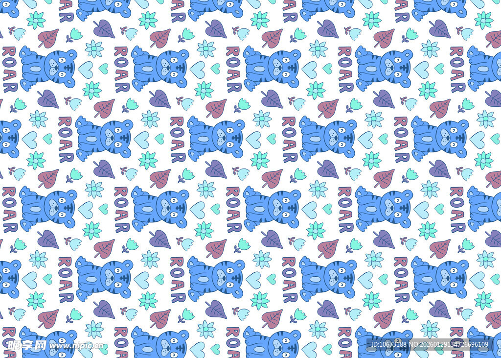 蓝白几何图案无缝背景