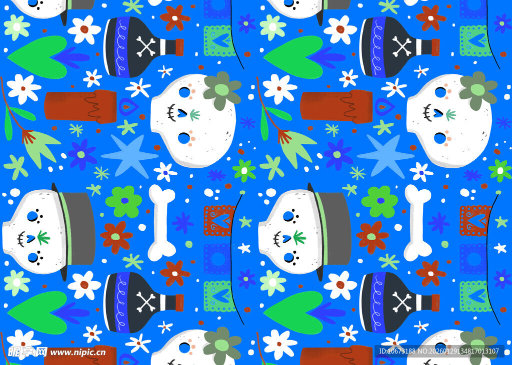 圣诞主题蓝色卡通图案背景