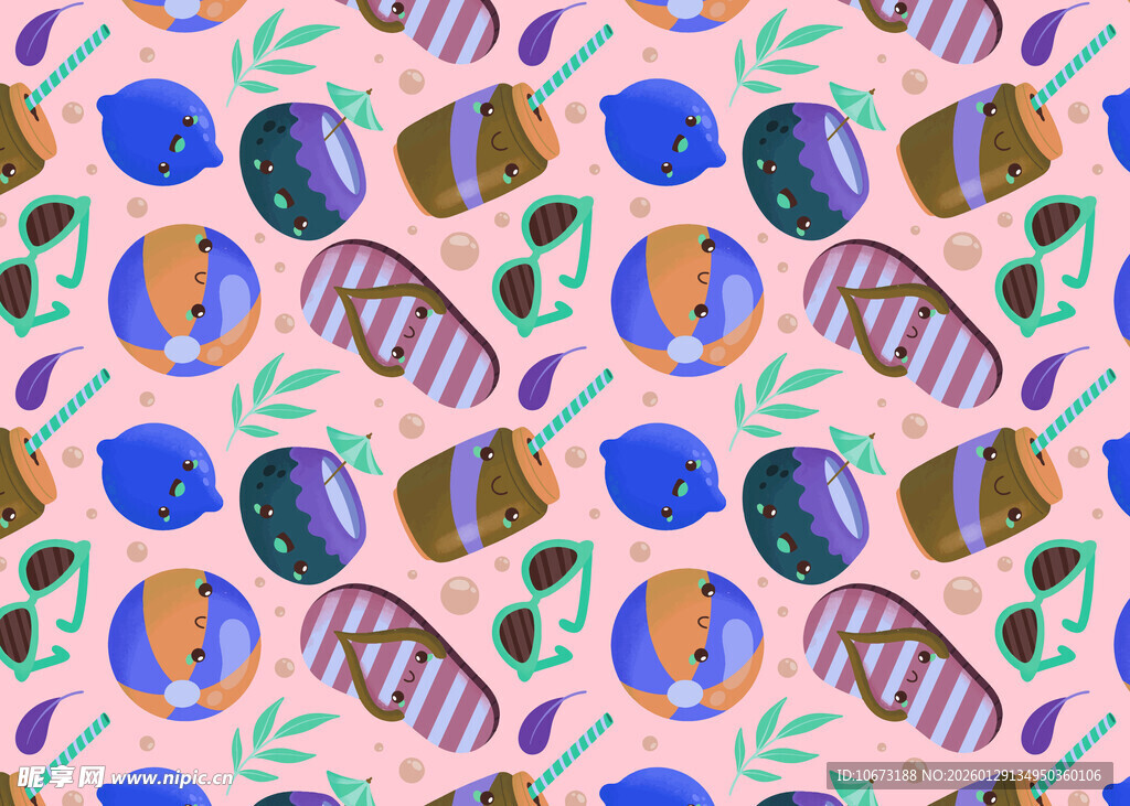 多彩水果图案背景设计