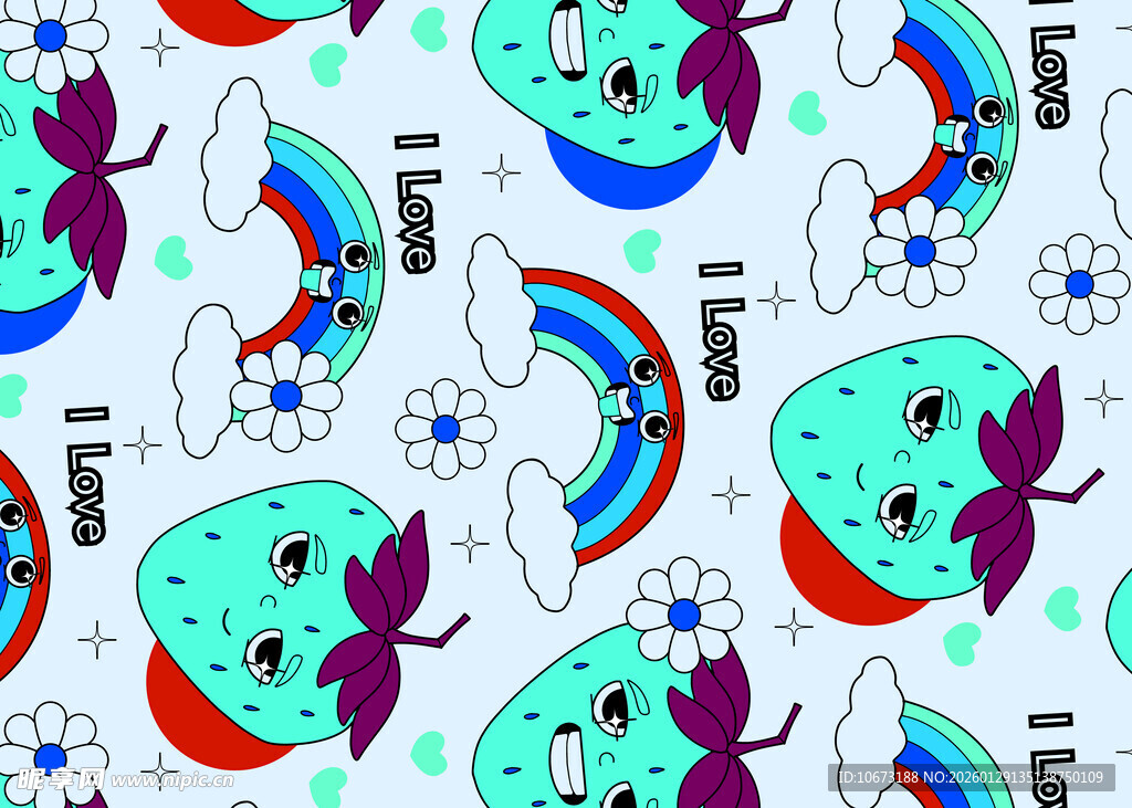 卡通水果图案背景设计