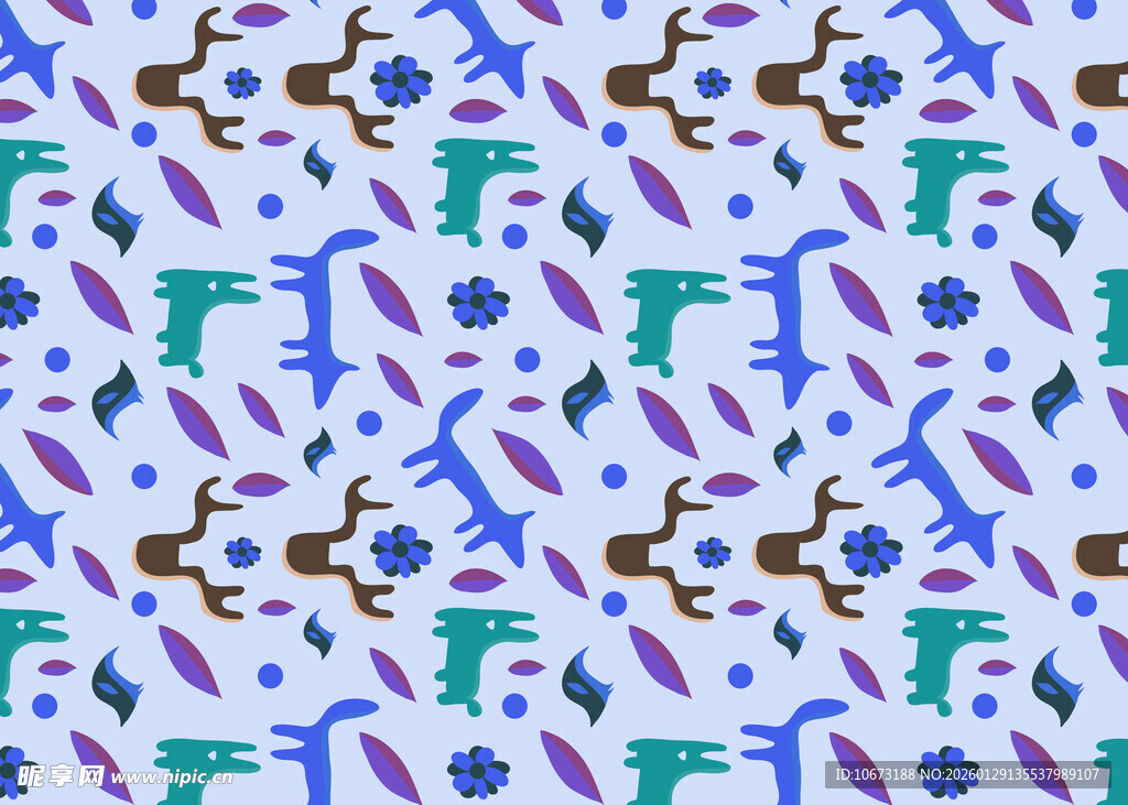 多彩几何图案无缝背景图