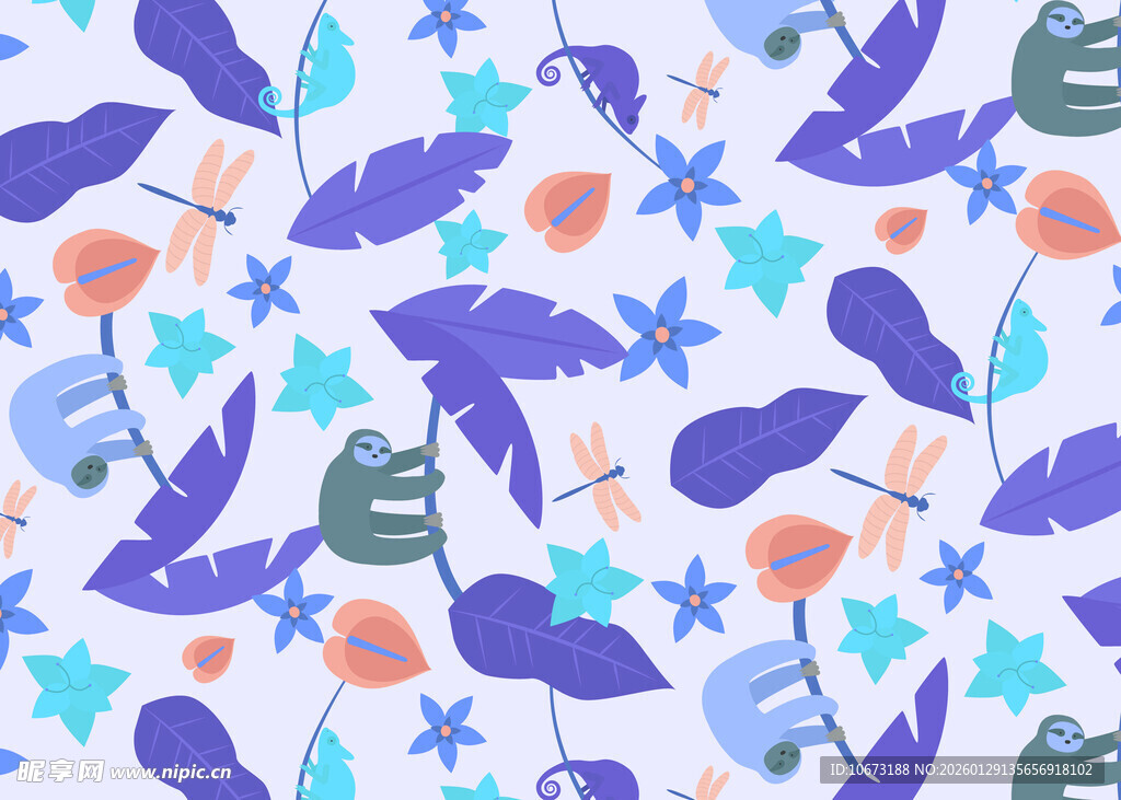 梦幻叶星图案背景