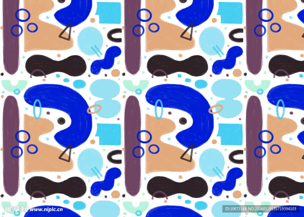 蓝色卷发人物图案背景