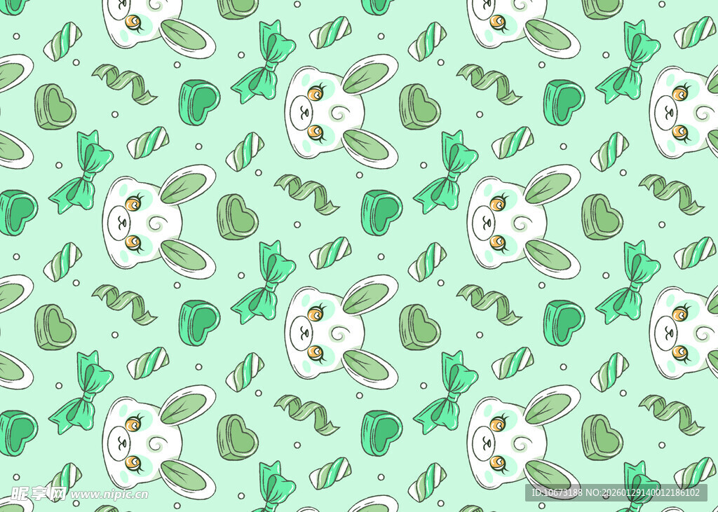 清新简约绿色花卉图案背景