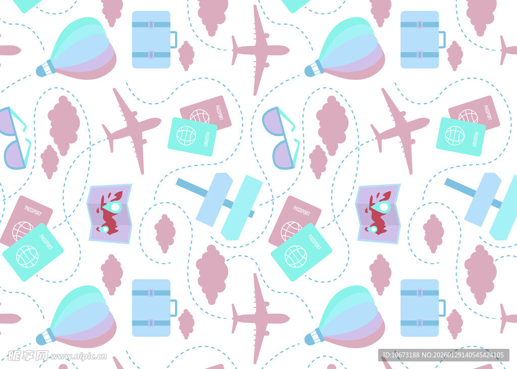 海洋元素可爱图案背景