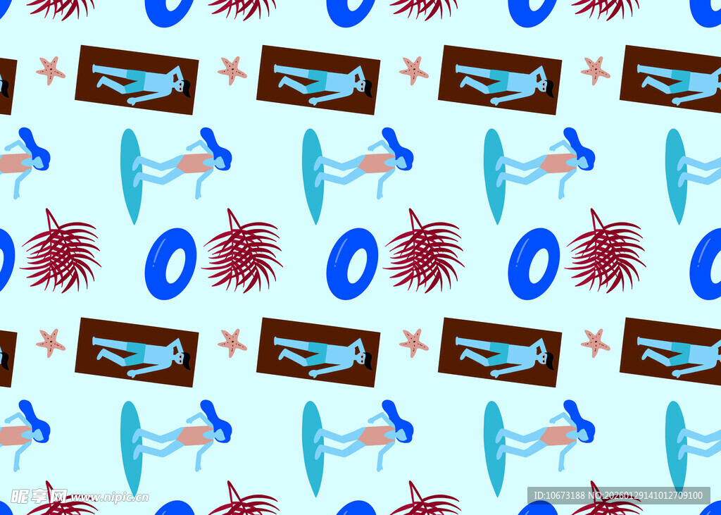 复古飞机救生圈图案背景