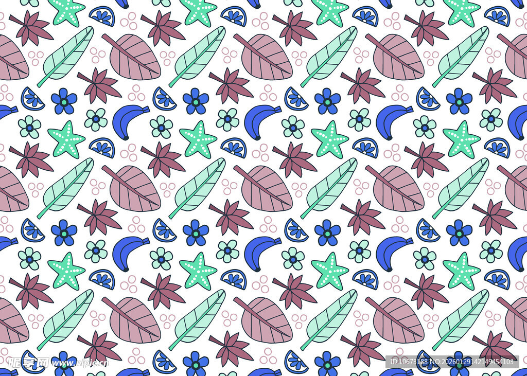 星空元素无缝图案设计