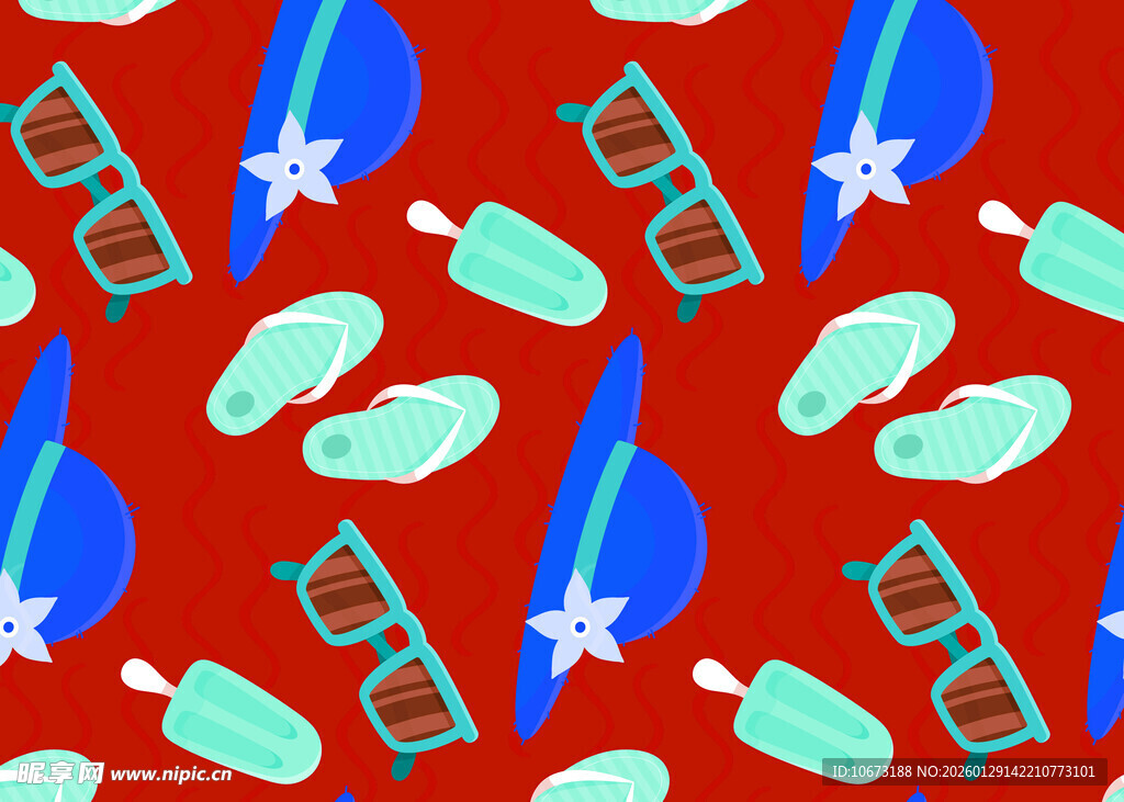 红蓝背景的眼镜星星图案