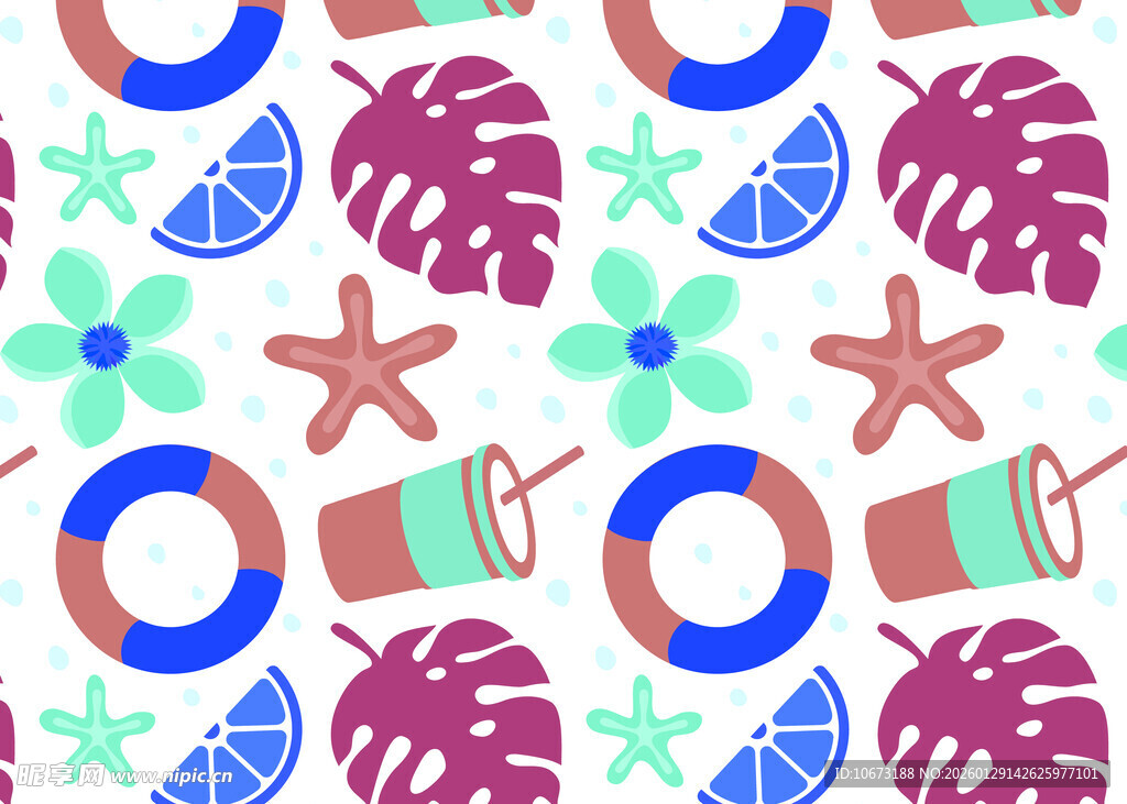 夏日海洋风图案设计