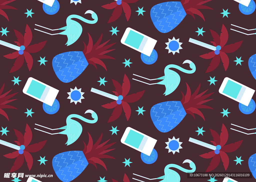 医疗元素无缝图案设计