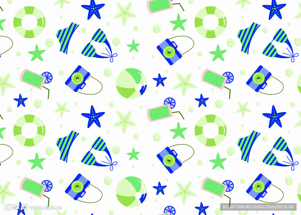 多彩派对元素图案背景