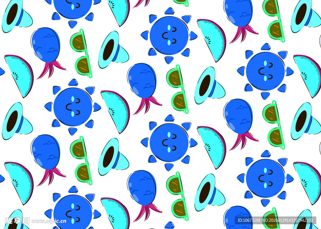 海洋生物图案背景图