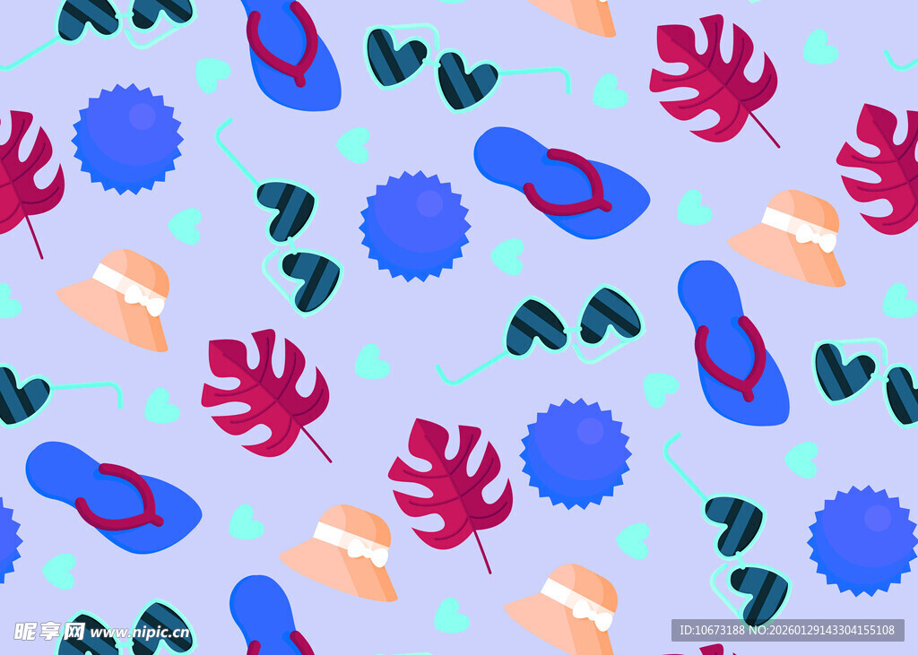 多彩植物图案背景纹理