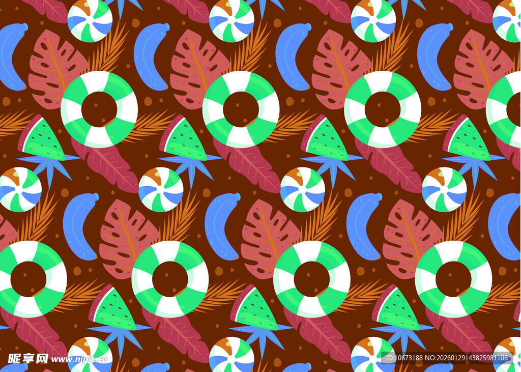 多彩卡通图案背景纹理