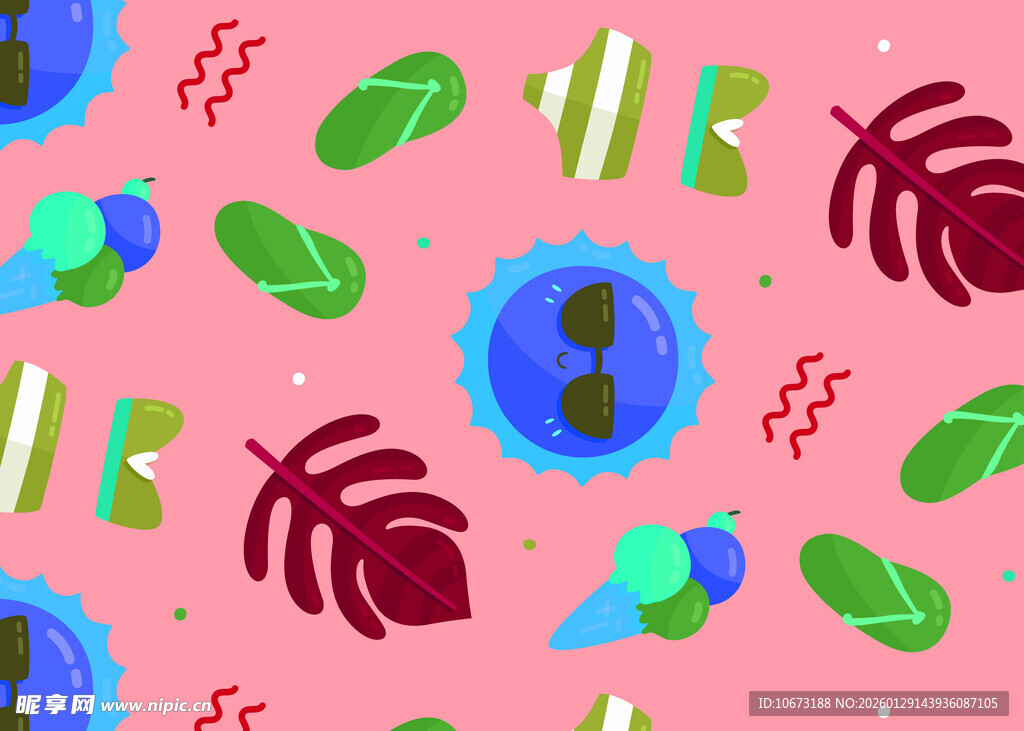 热带植物图案背景