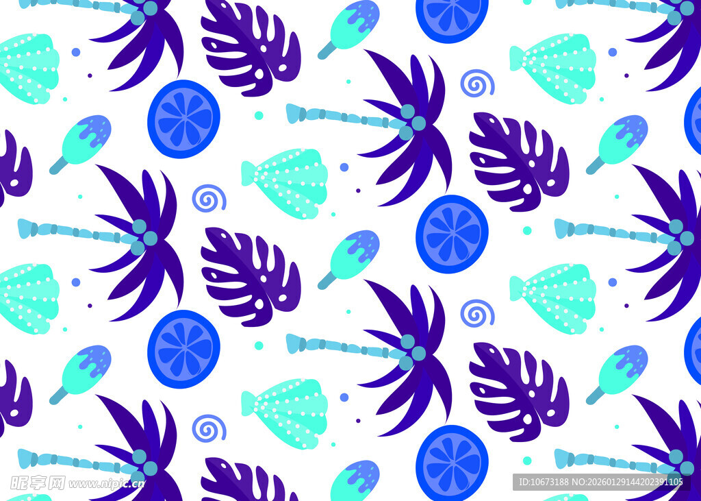 热带植物图案背景