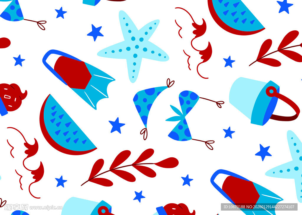 夏日海洋风图案设计元素