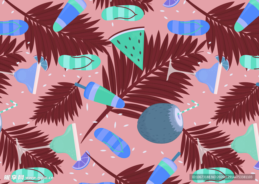 热带植物图案背景设计