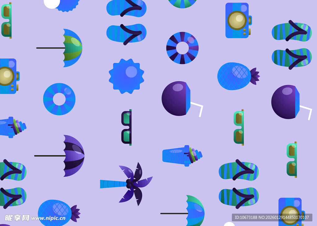 科技元素无缝图案设计