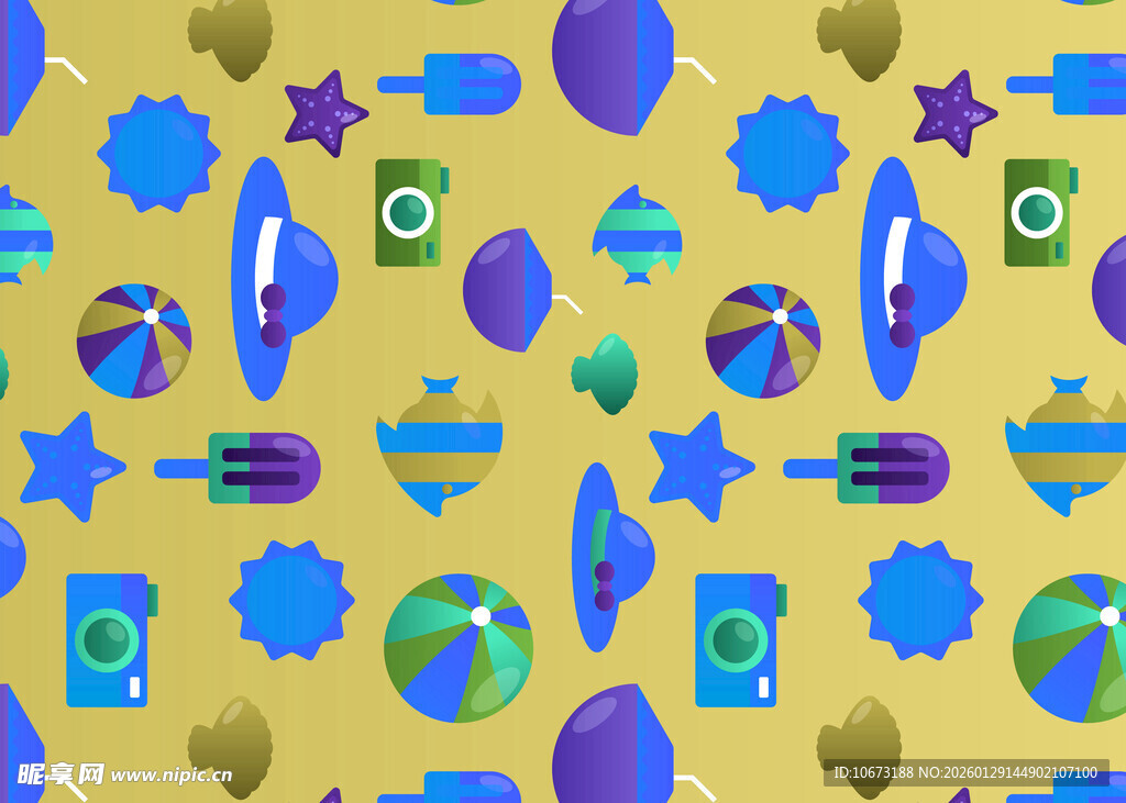 卡通风格宇宙元素图案