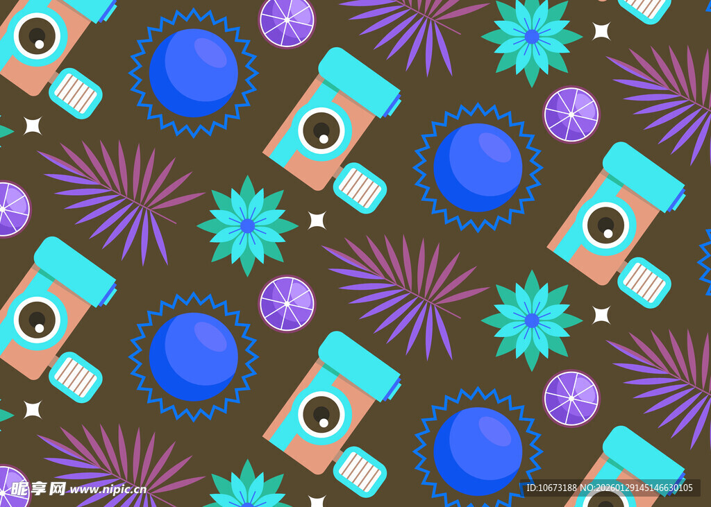 多彩相机图案背景设计