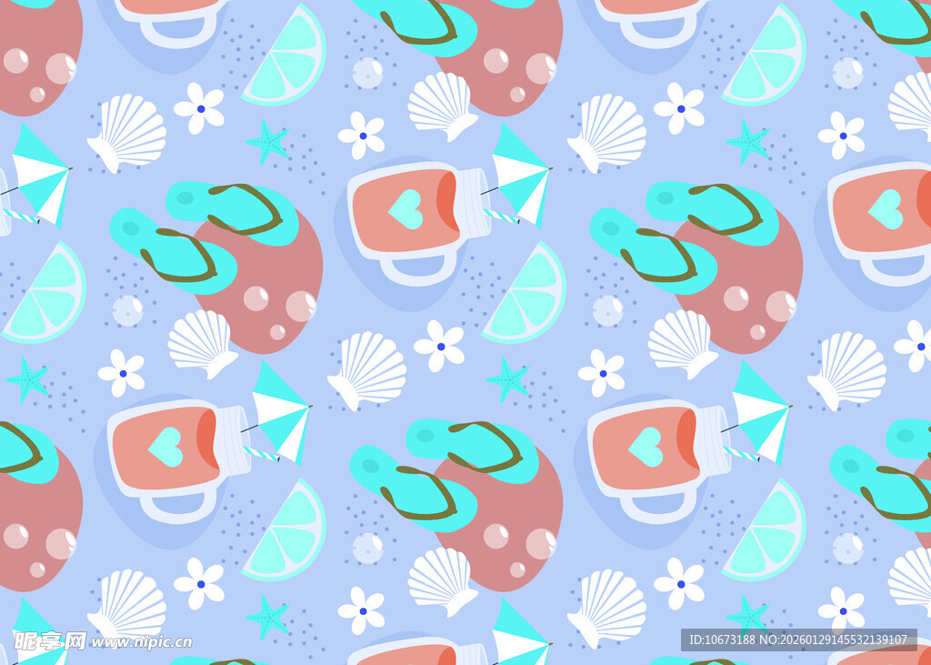 可爱冬季元素无缝图案