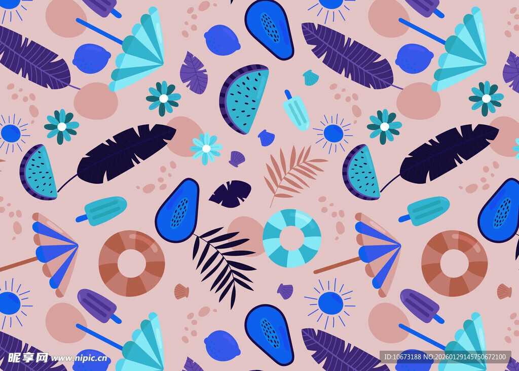 热带风几何图案背景