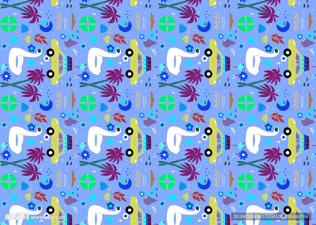 多彩缝纫机图案背景