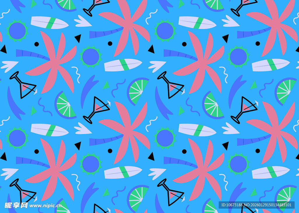 蓝色海洋风海星图案背景