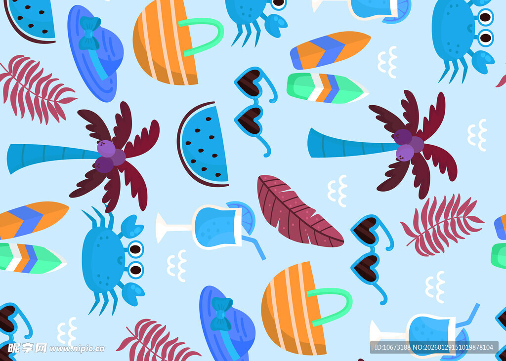 海洋生物图案背景设计