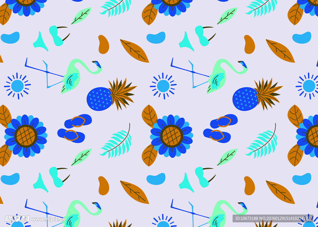 多彩海洋元素图案设计